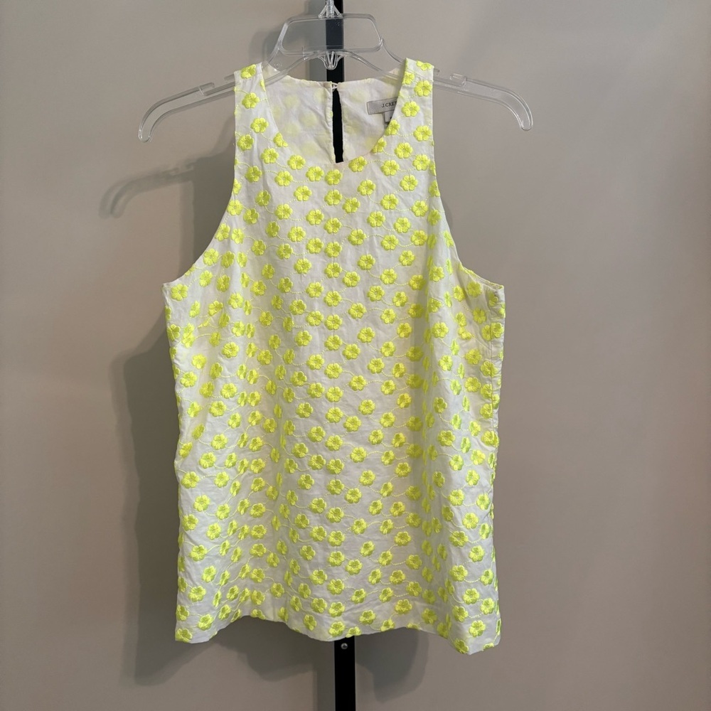 J. Crew Yellow and White Sleeveless Tank‎ Top